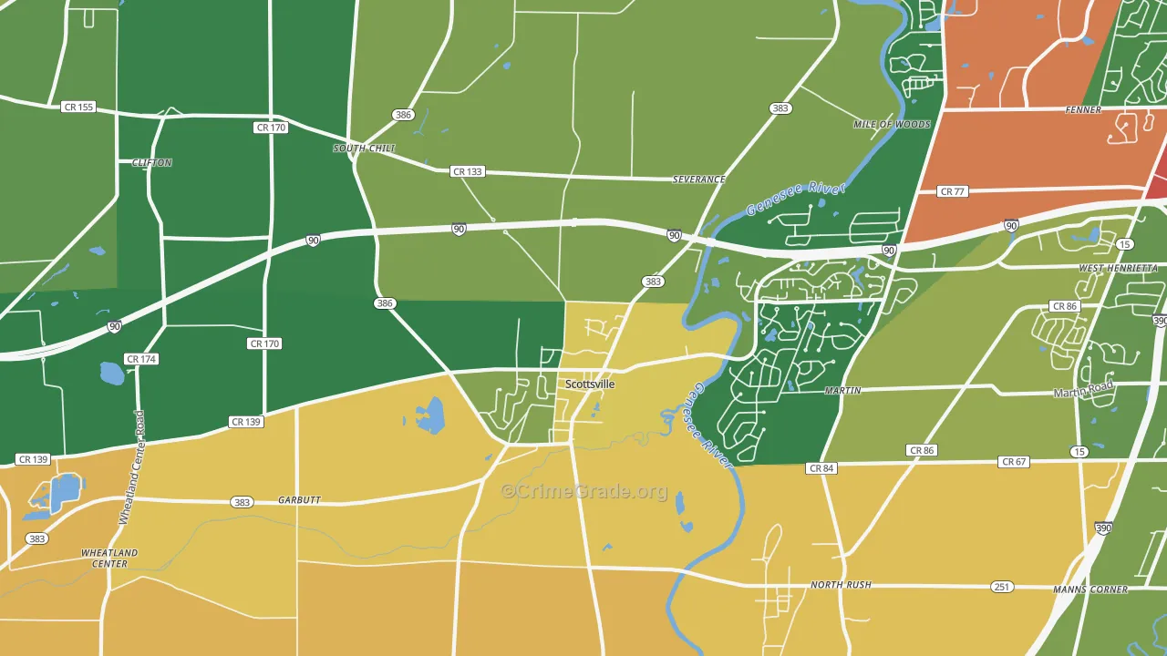 Scottsville, NY Map of Arson Rates