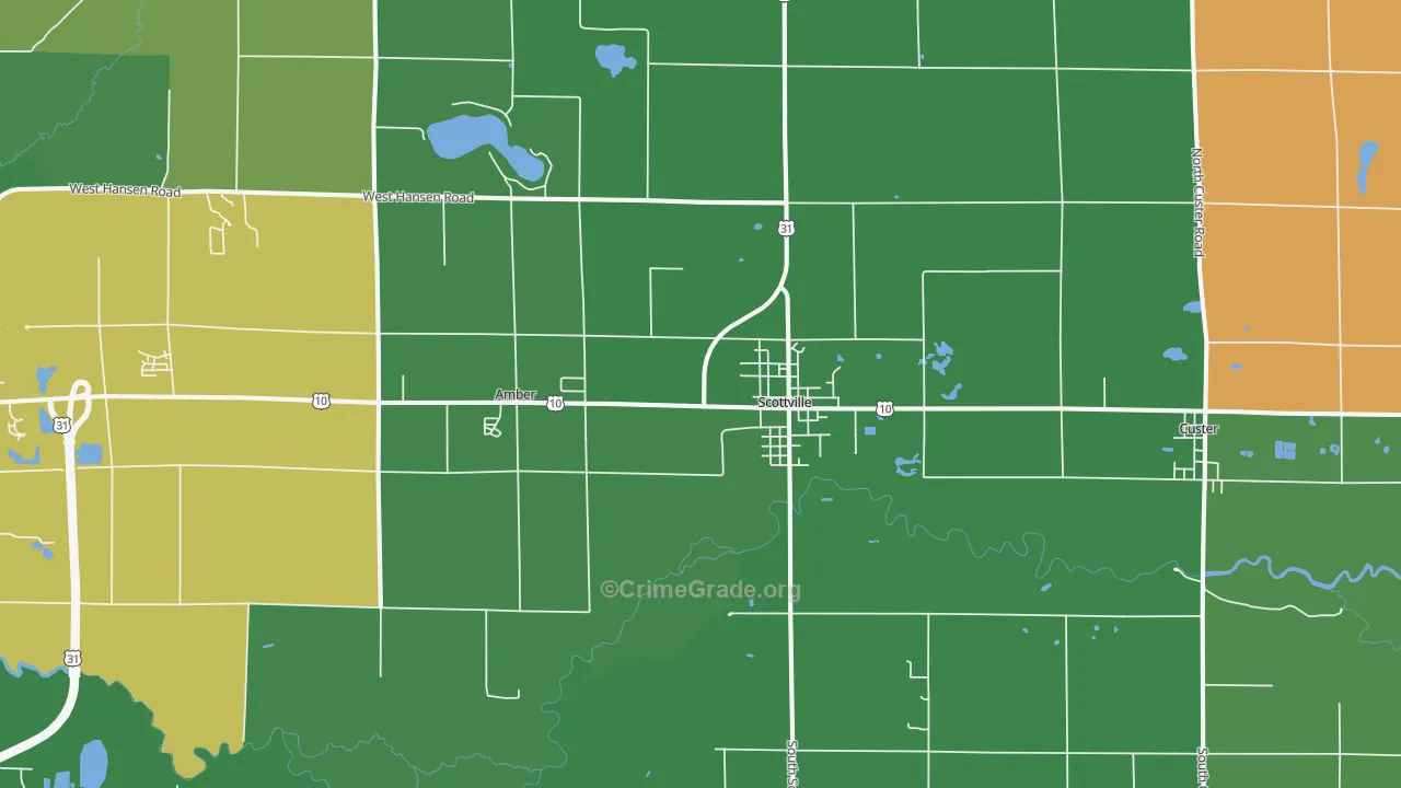 Scottville, MI Map of Arson Rates