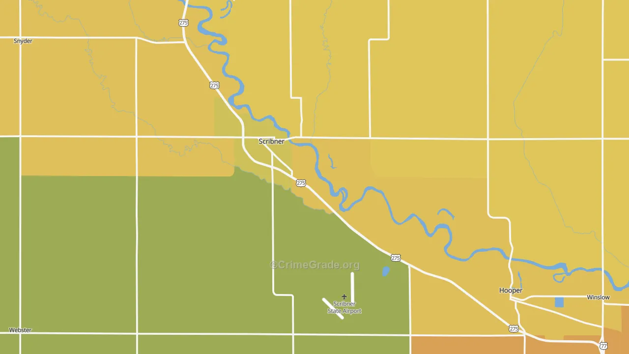 Scribner, NE Map of Arson Rates