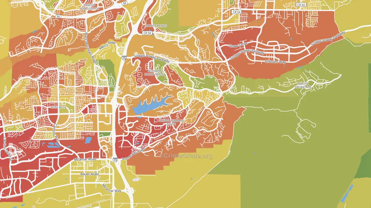 Scripps Ranch, San Diego, CA Map of Arson Rates