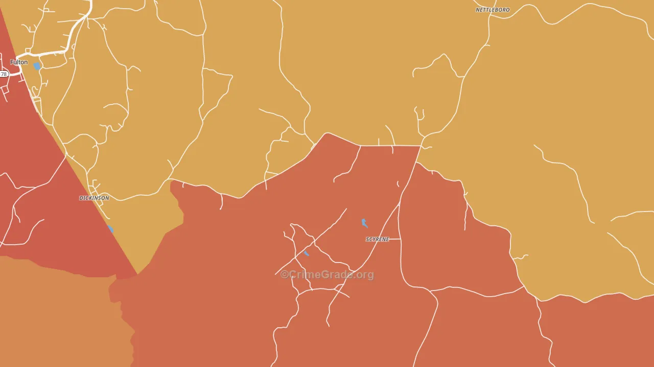 Scyrene, AL Map of Arson Rates