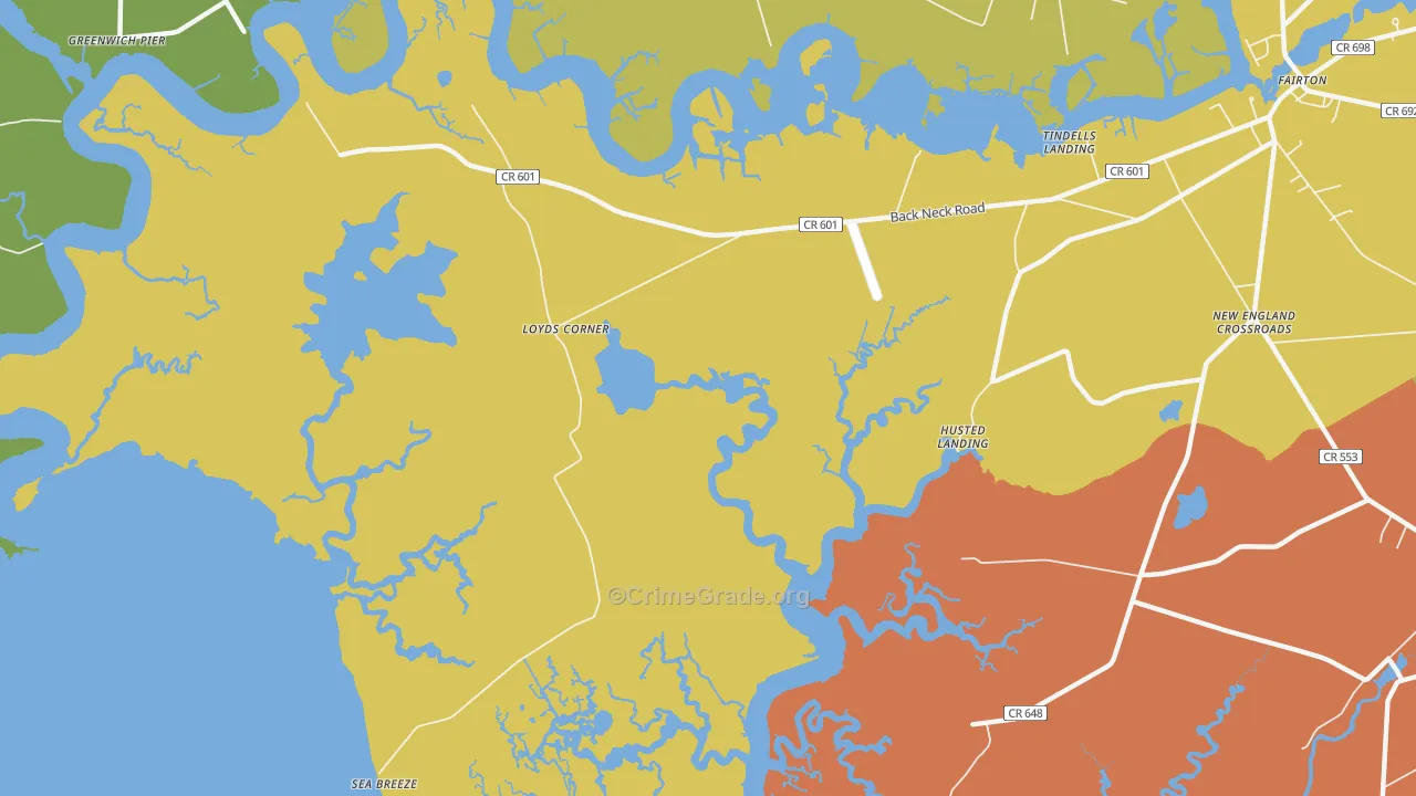 Sea Breeze, NJ Map of Arson Rates