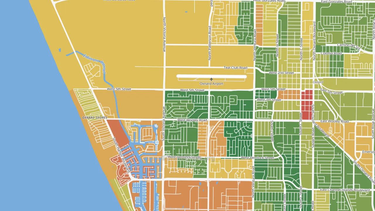 Sea View Estates, Oxnard, CA Map of Arson Rates