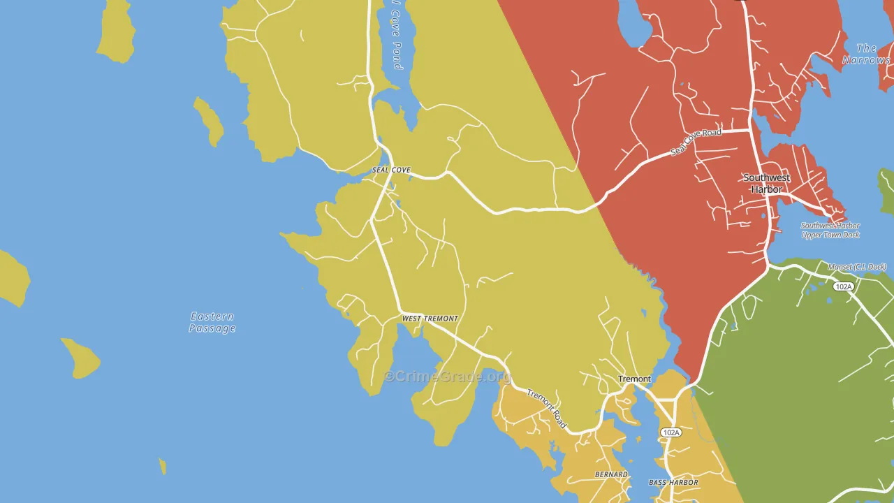 Seal Cove, ME Map of Arson Rates