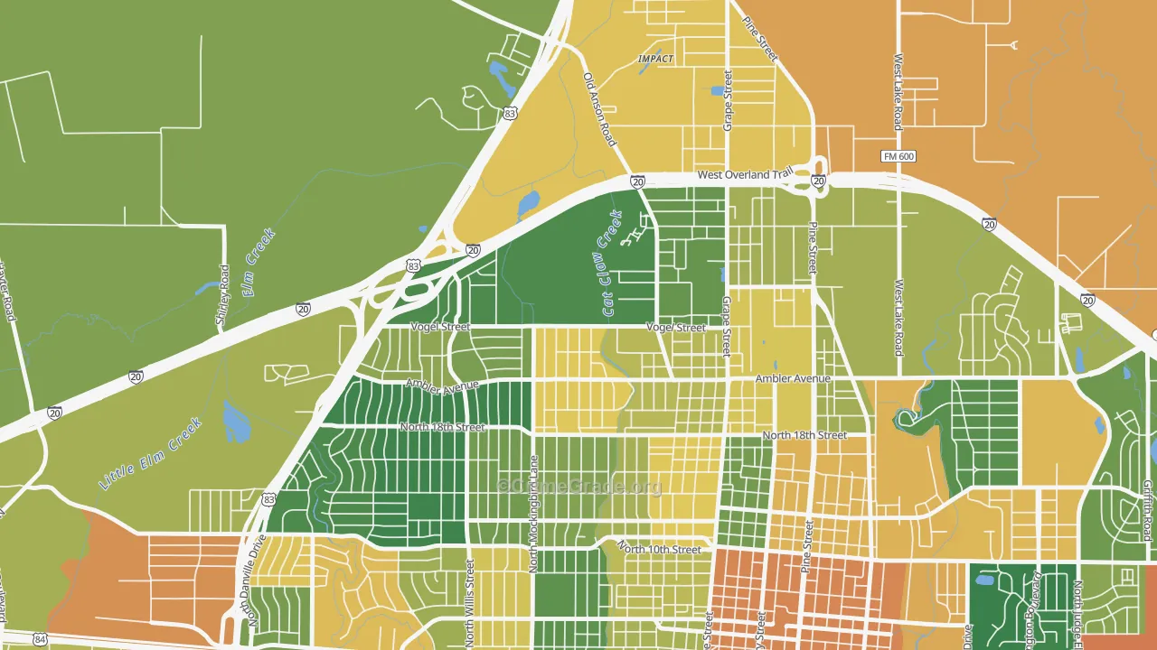Sears Park Area, Abilene, TX Map of Arson Rates