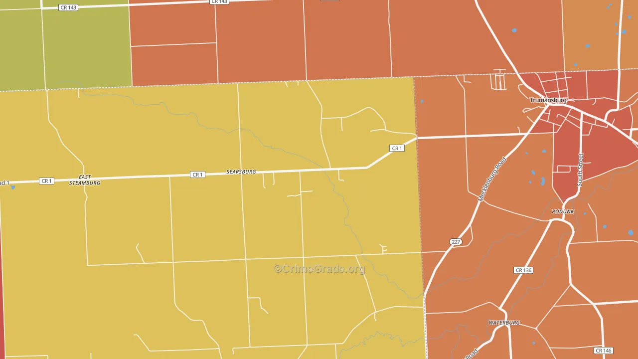 Searsburg, NY Map of Arson Rates