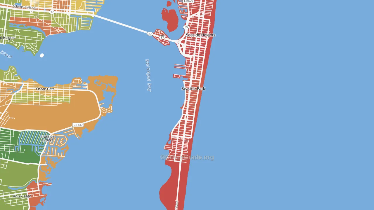 Seaside Park, NJ Map of Arson Rates