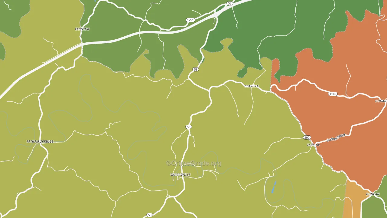 Seaville, KY Map of Arson Rates
