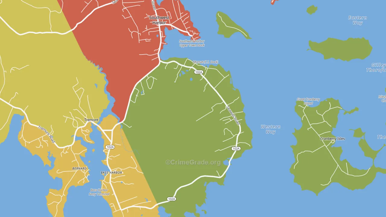 Seawall, ME Map of Arson Rates