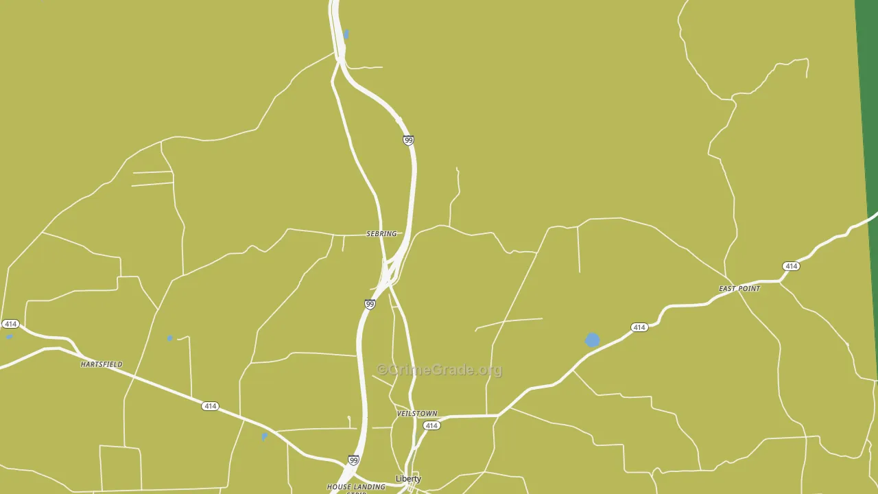 Sebring, PA Map of Arson Rates