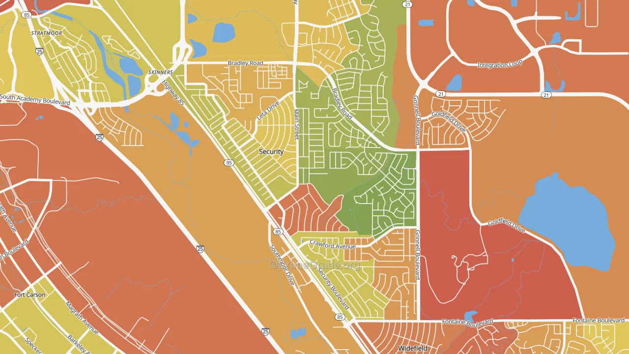 Security, Security-Widefield, CO Map of Arson Rates