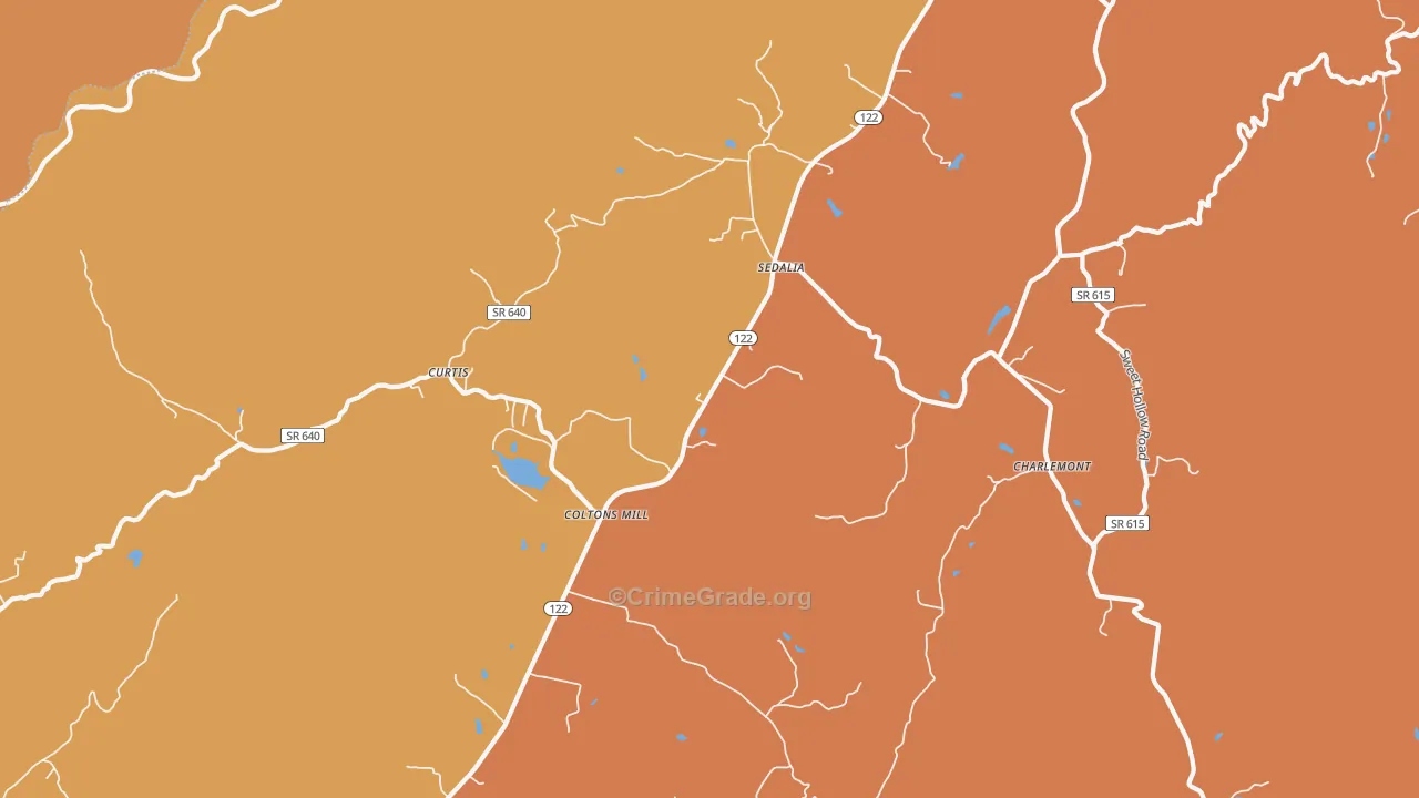 Sedalia, VA Map of Arson Rates