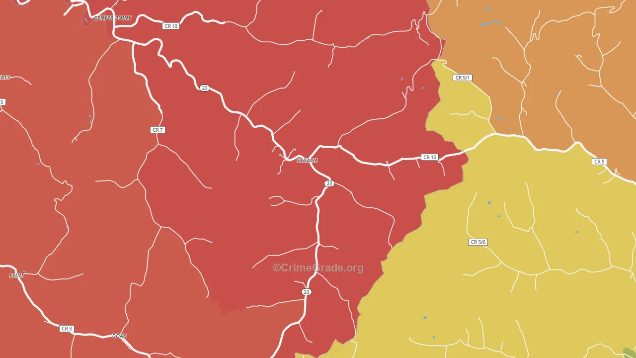 Sedalia, WV Map of Arson Rates