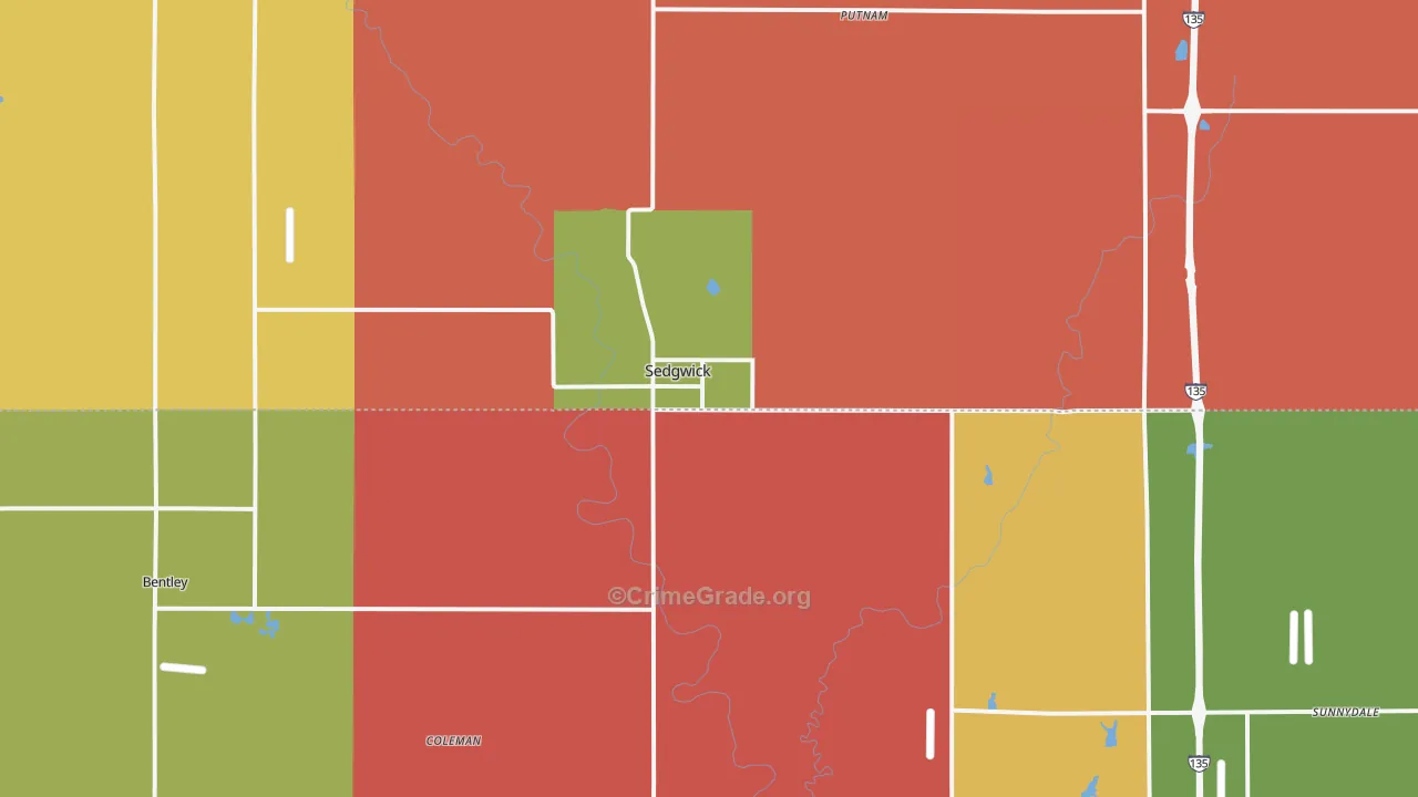 Sedgwick, KS Map of Arson Rates