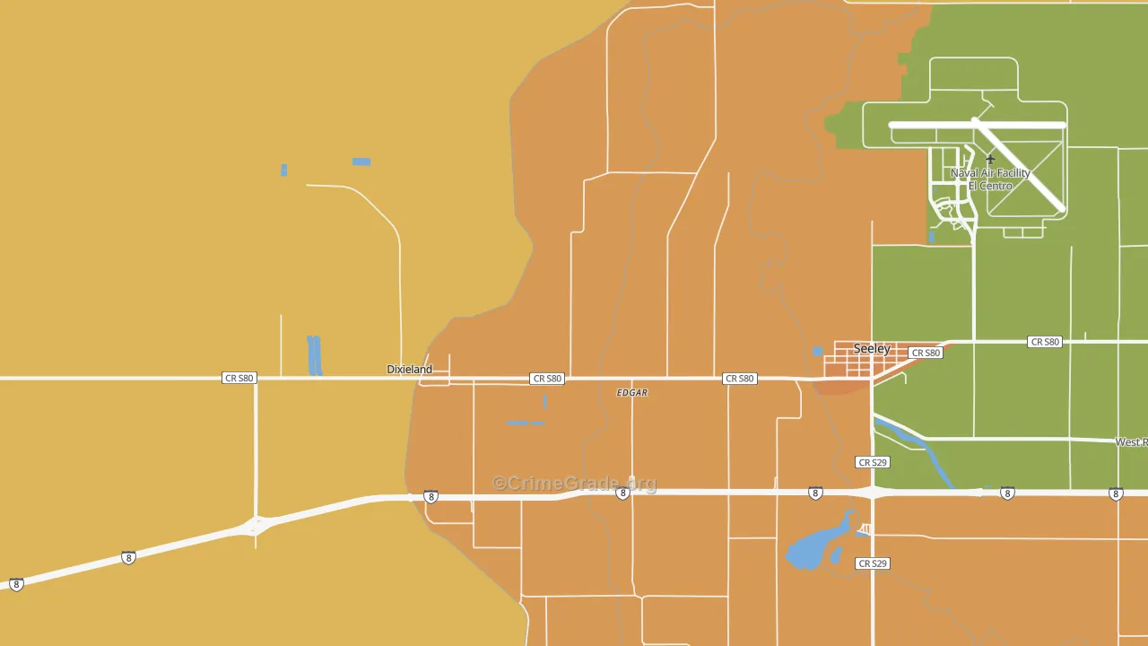 Seeley, CA Map of Arson Rates