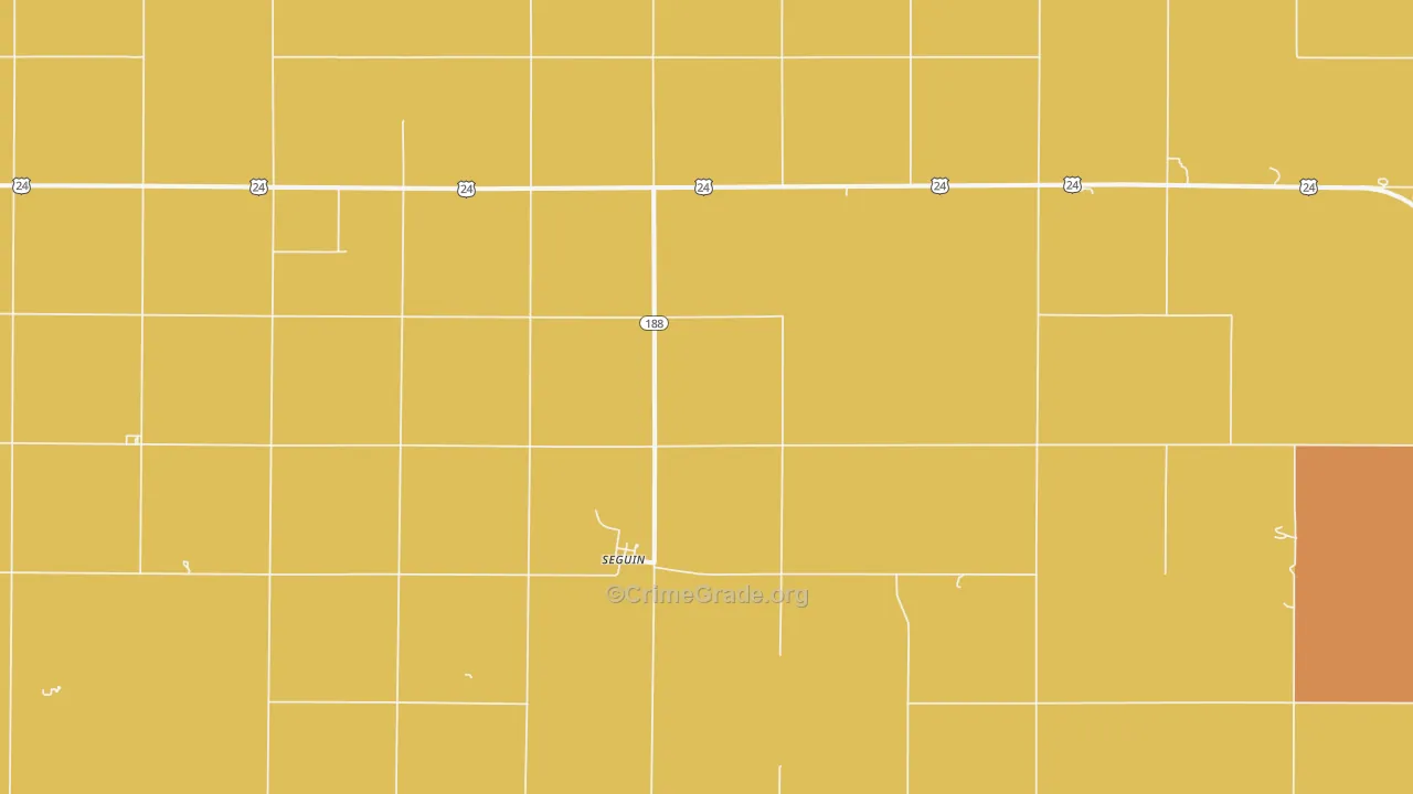 Seguin, KS Map of Arson Rates