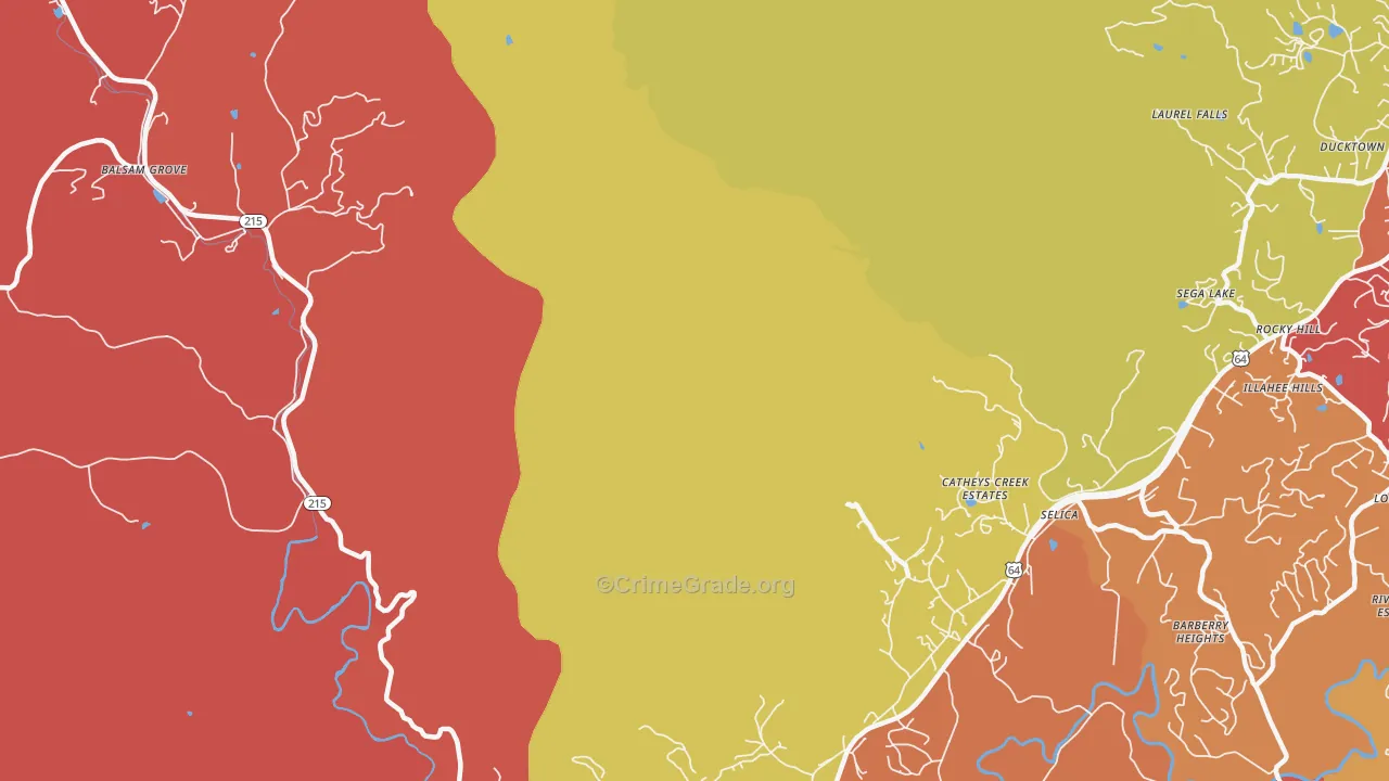 Selica, NC Map of Arson Rates