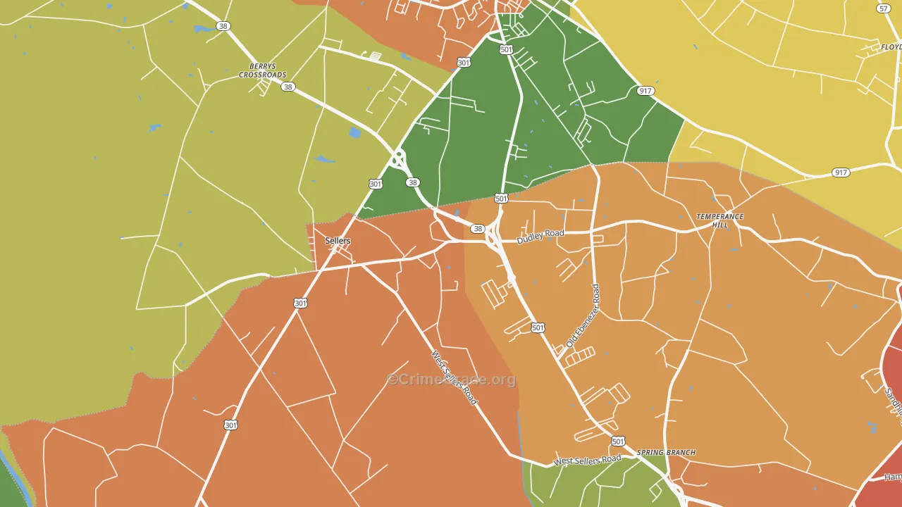 Sellers, SC Map of Arson Rates