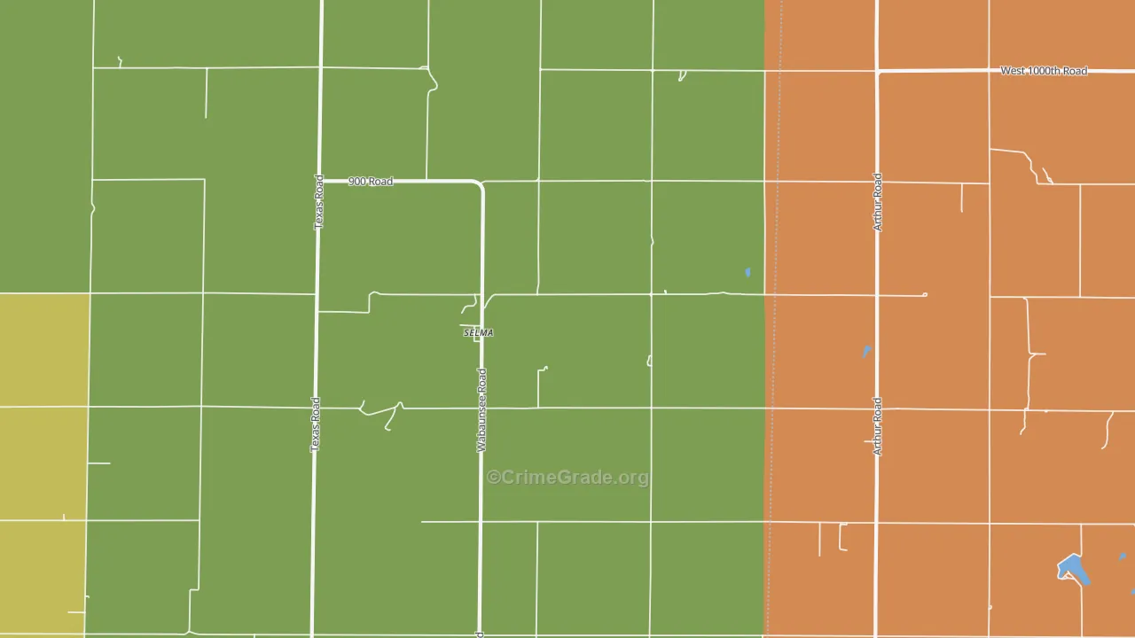 Selma, KS Map of Arson Rates