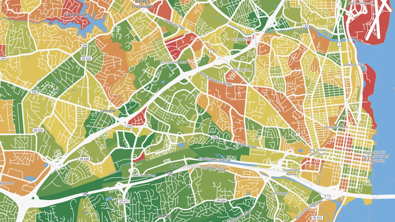 Seminary Hill, Alexandria, VA Map of Arson Rates