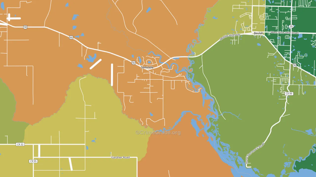 Seminole, AL Map of Arson Rates
