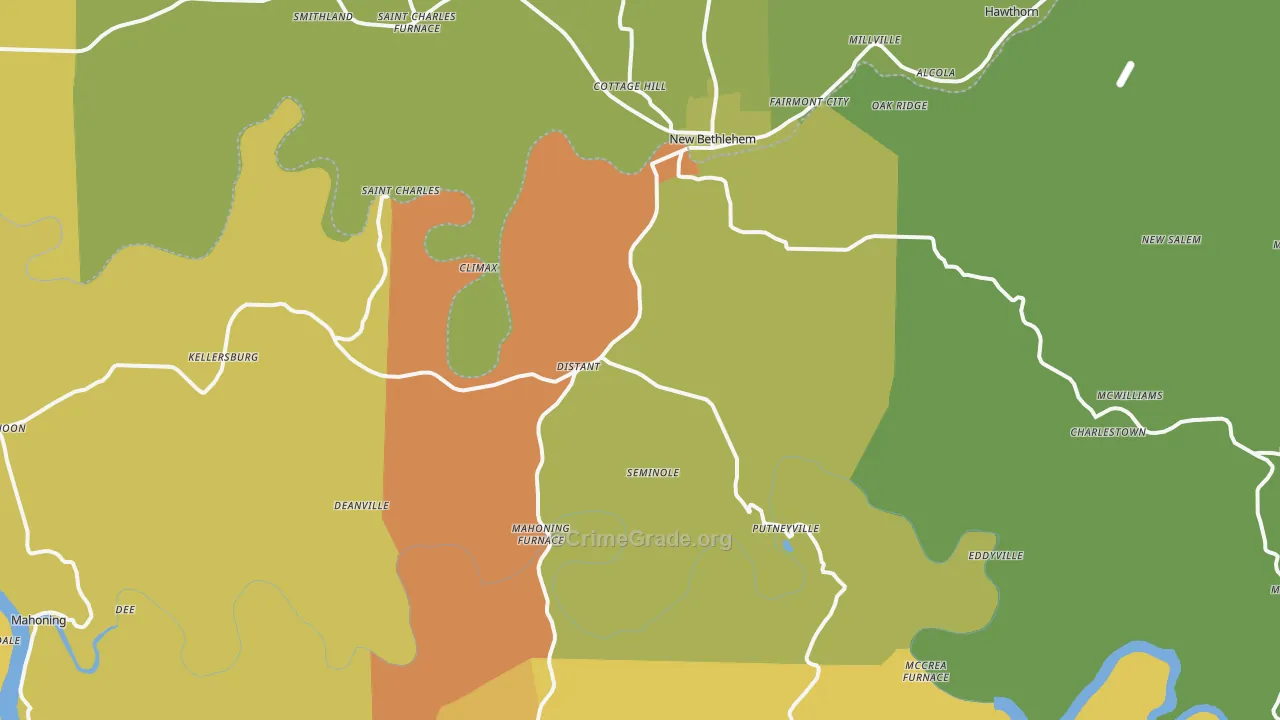 Seminole, PA Map of Arson Rates