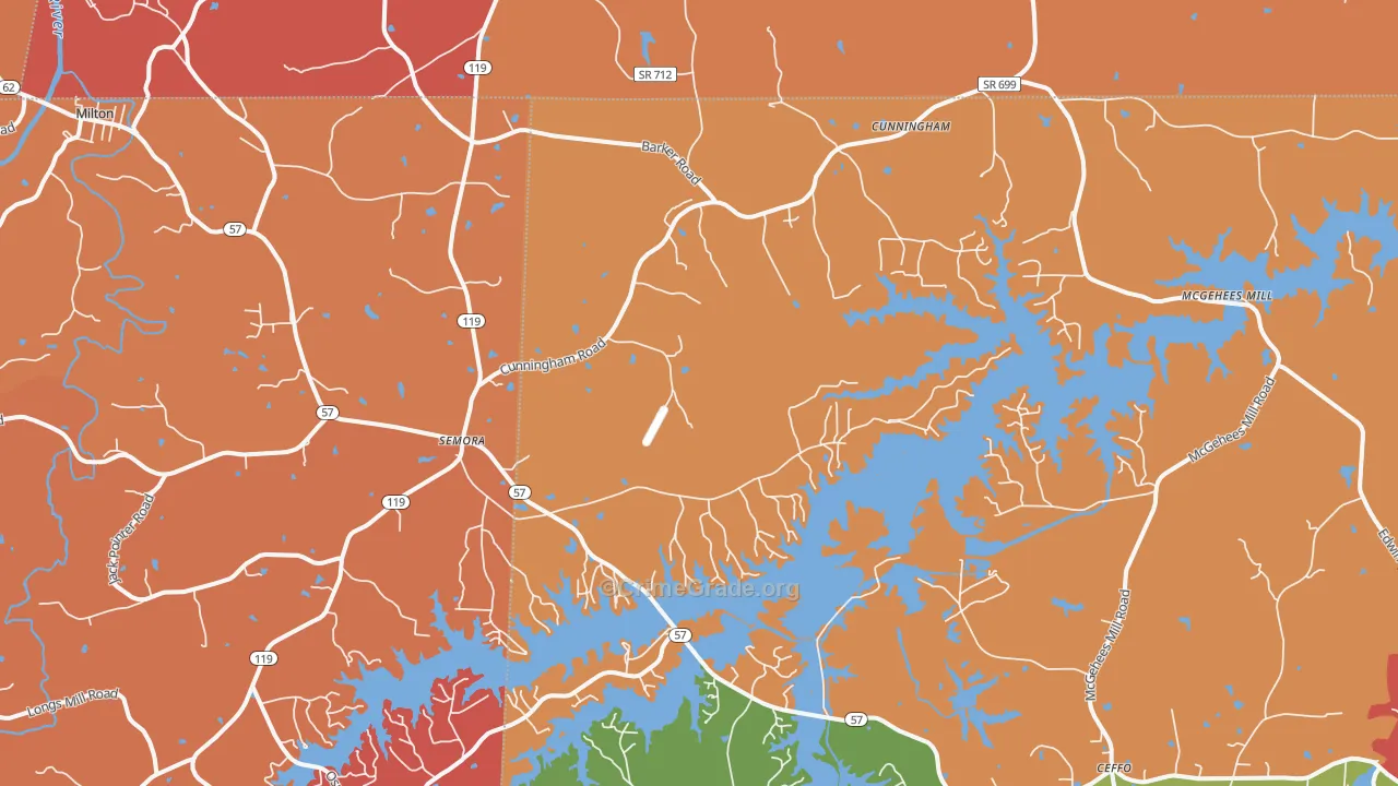 Semora, NC Map of Arson Rates