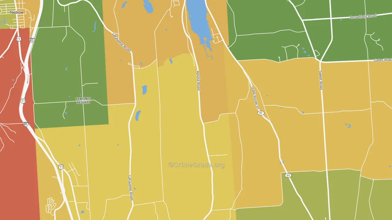 Sentinel Heights, NY Map of Arson Rates