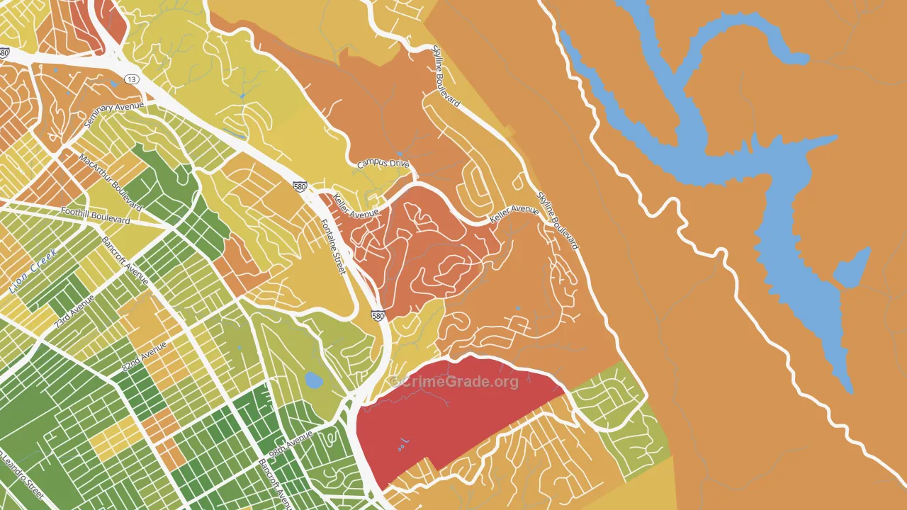 Sequoyah, Oakland, CA Map of Arson Rates
