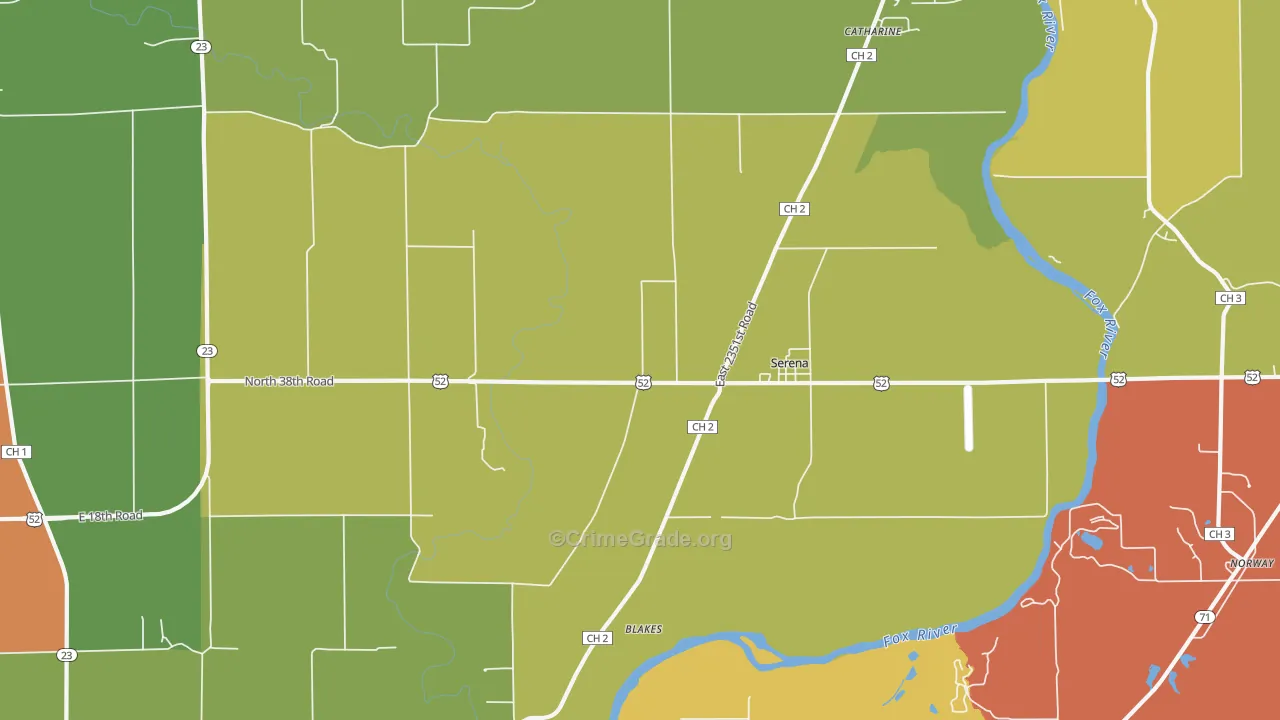 Serena, IL Map of Arson Rates