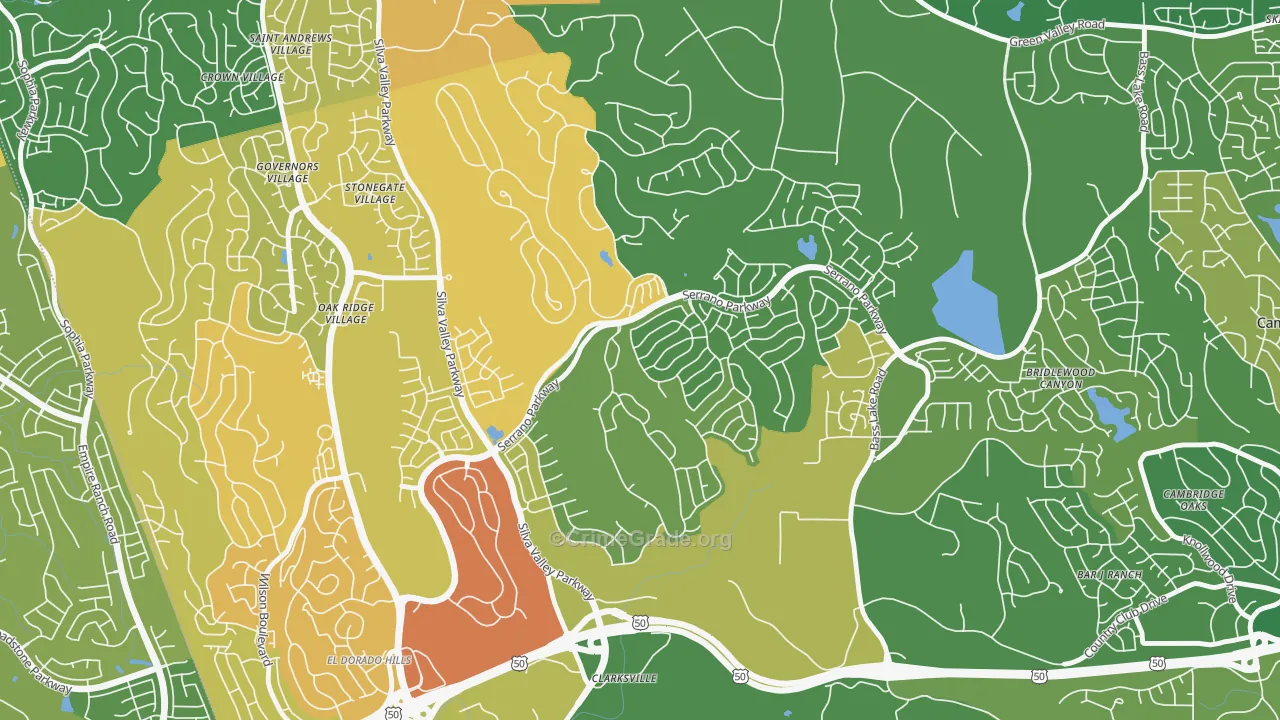 Serrano Village, El Dorado Hills, CA Map of Arson Rates
