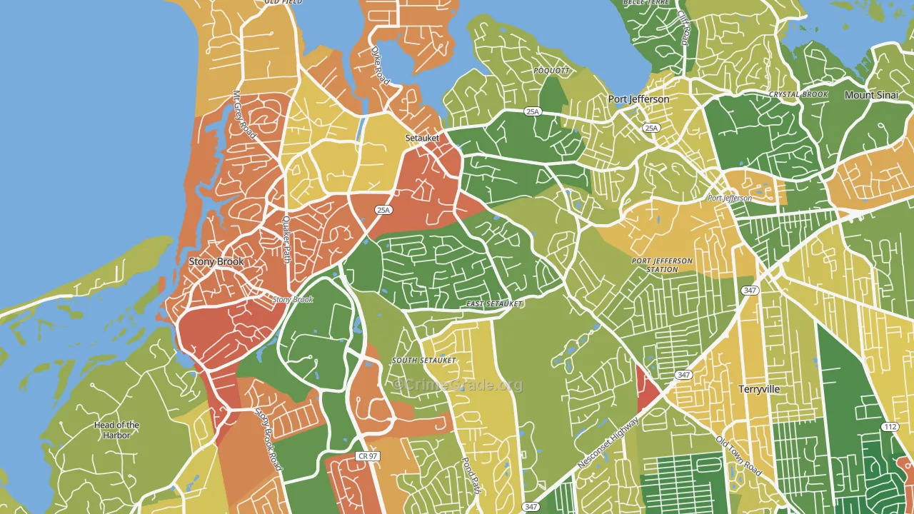 Setauket-East Setauket, NY Map of Arson Rates