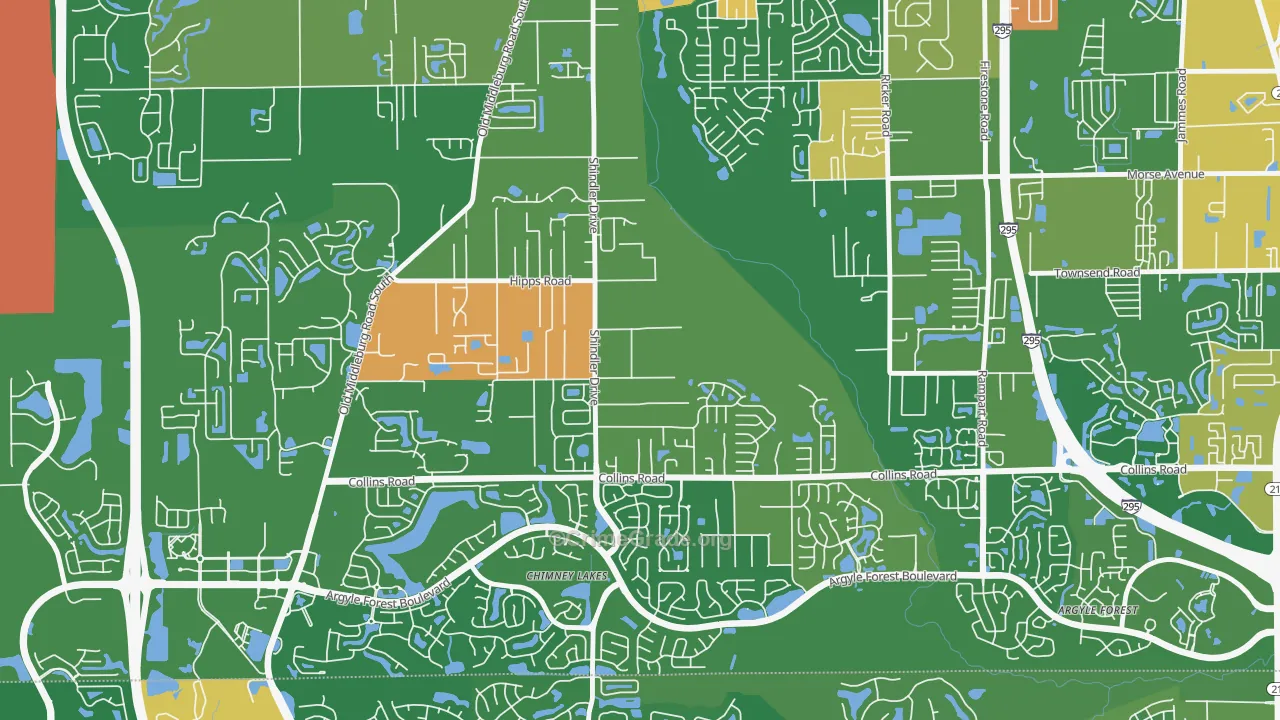 Settlers Landing, Jacksonville, FL Map of Arson Rates