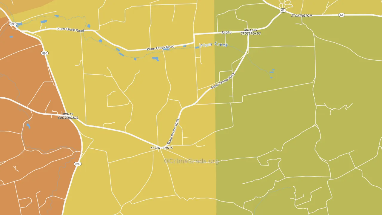 Seven Points, PA Map of Arson Rates