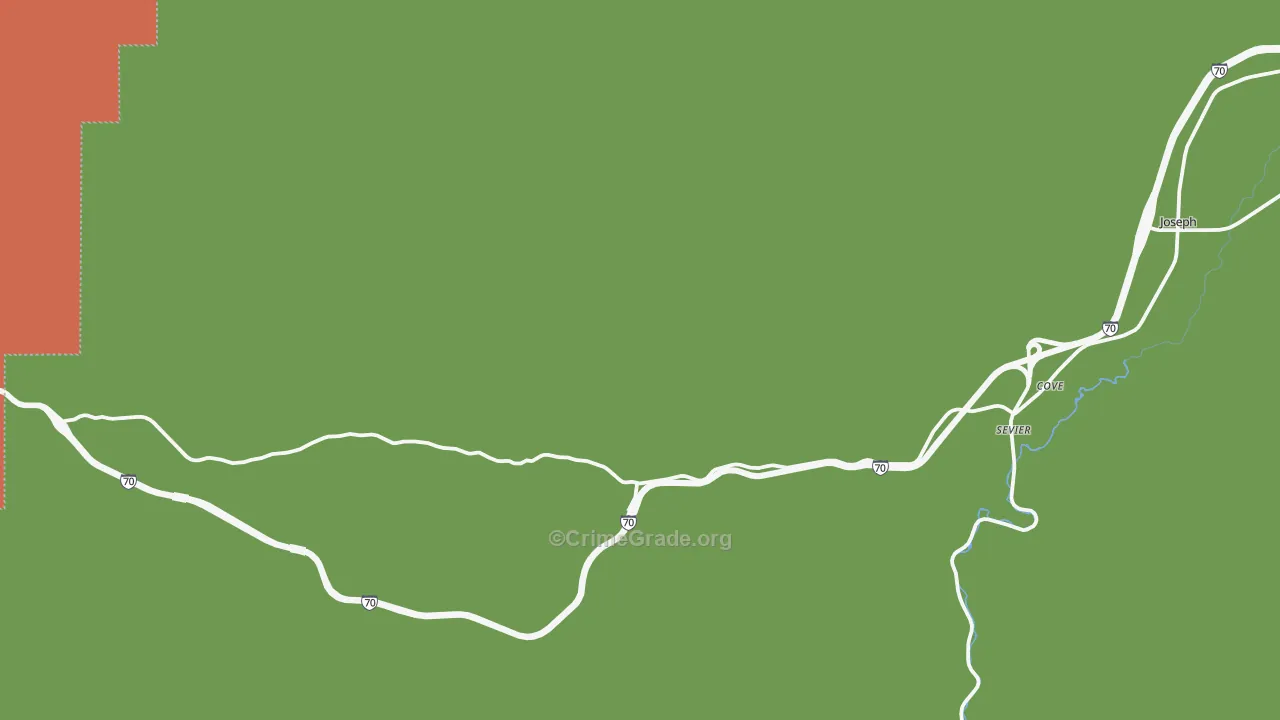 Sevier, UT Map of Arson Rates