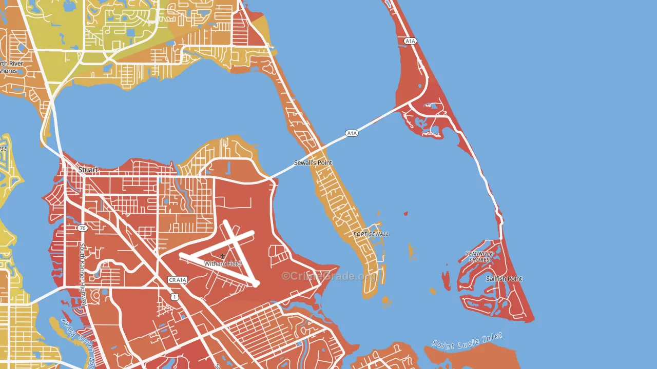 Sewalls Point, FL Map of Arson Rates