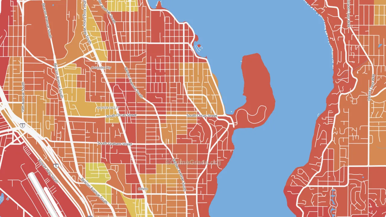 Seward Park, Seattle, WA Map of Arson Rates