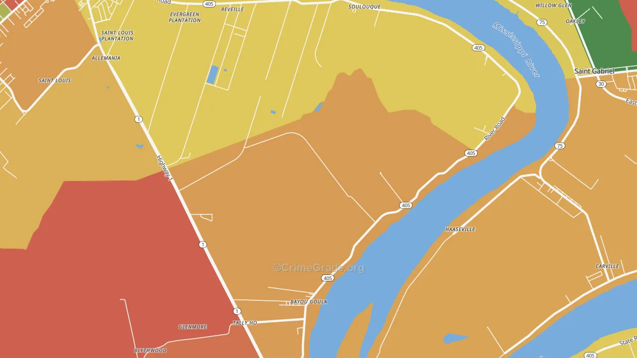 Seymourville, LA Map of Arson Rates