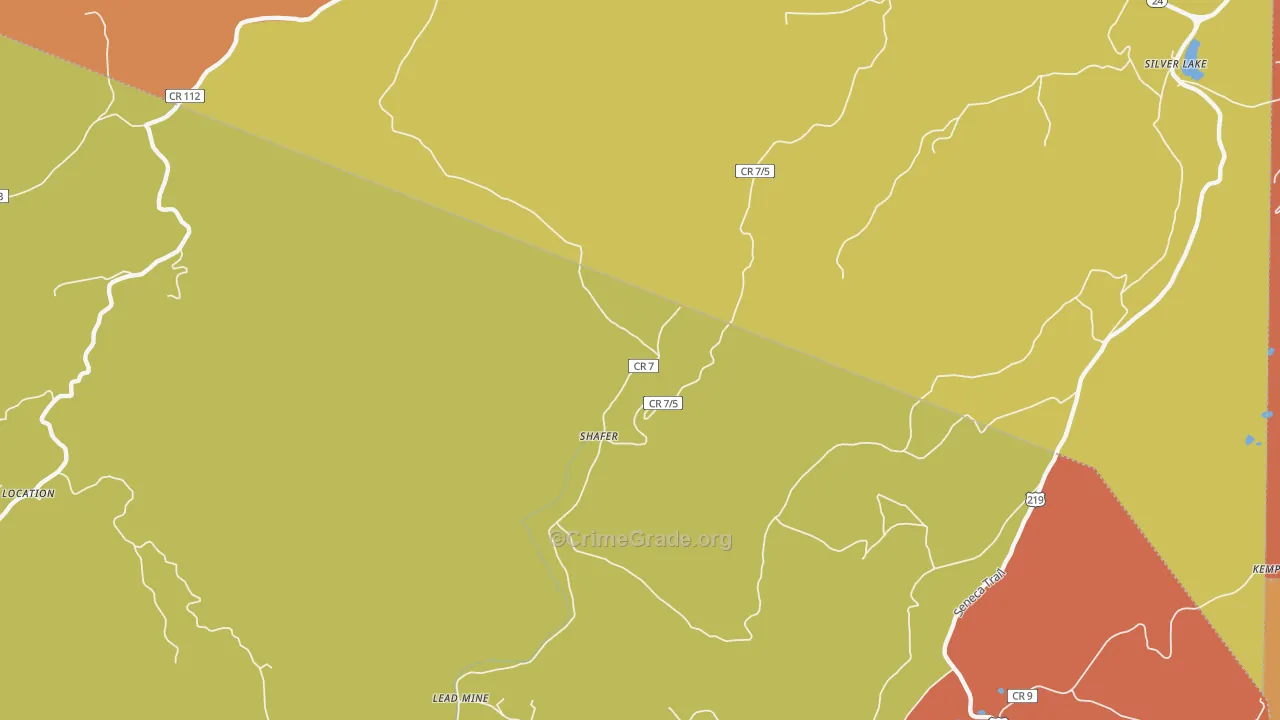 Shafer, WV Map of Arson Rates