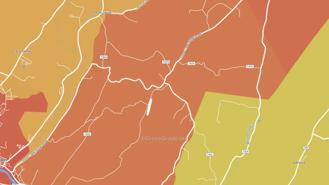 Shaffersville, PA Map of Arson Rates
