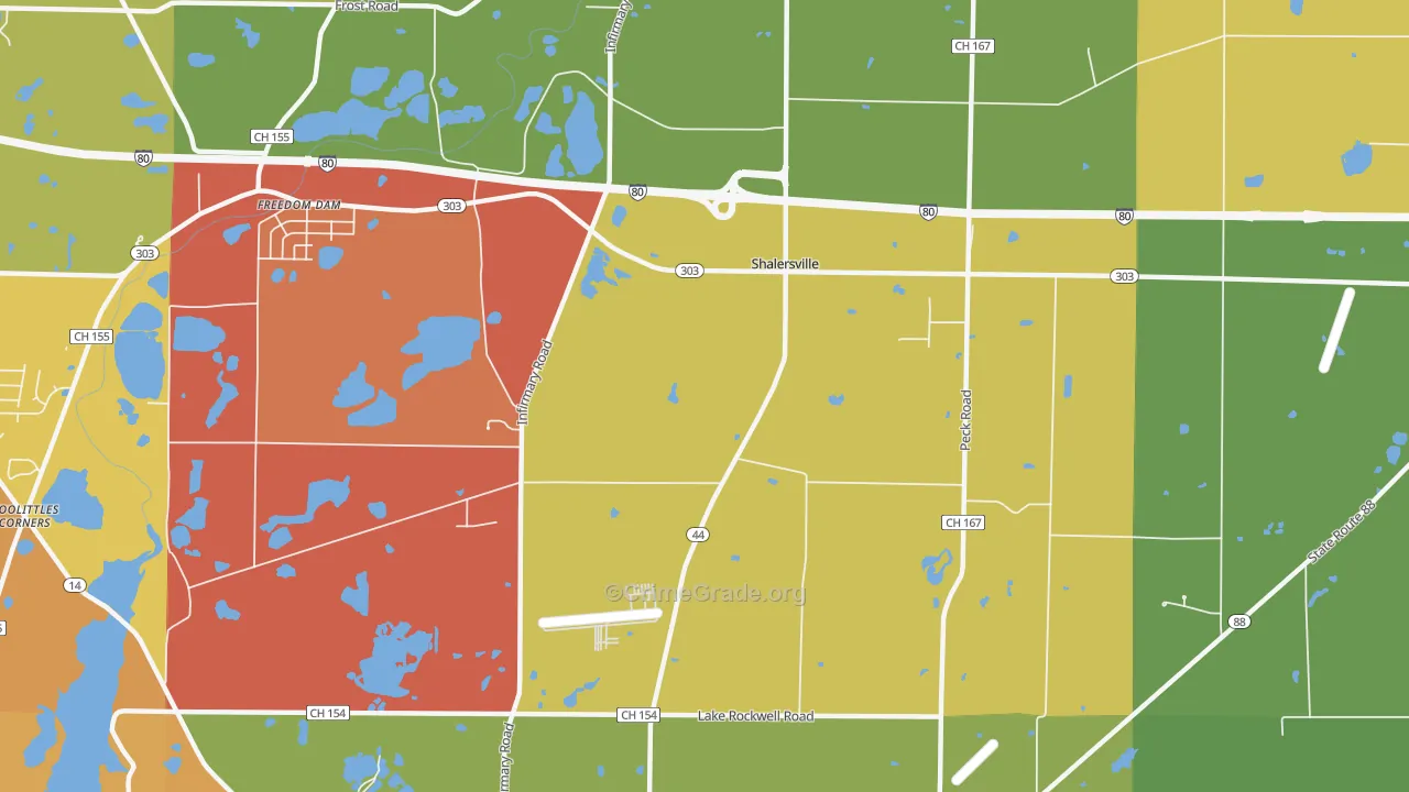 Shalersville, OH Map of Arson Rates