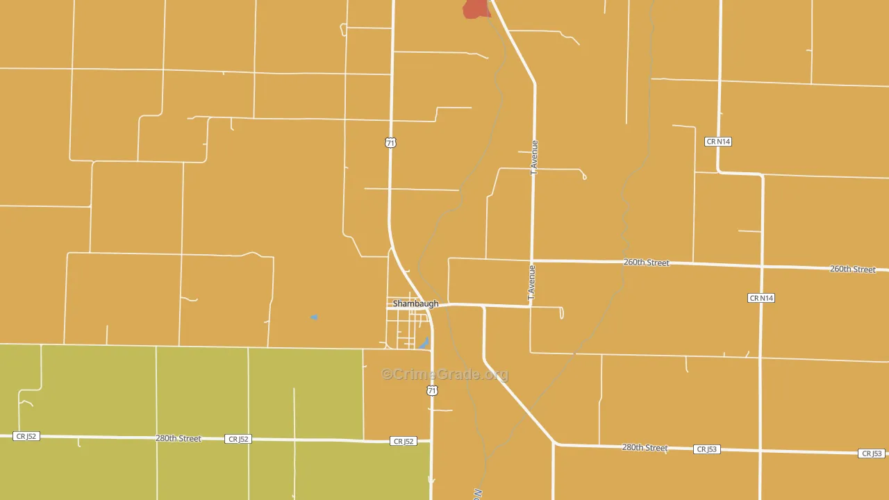 Shambaugh, IA Map of Arson Rates