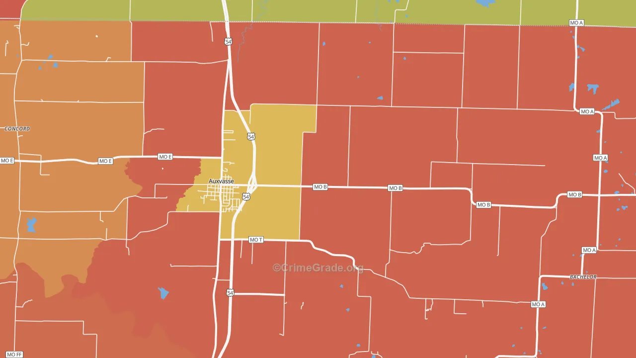 Shamrock, MO Map of Arson Rates