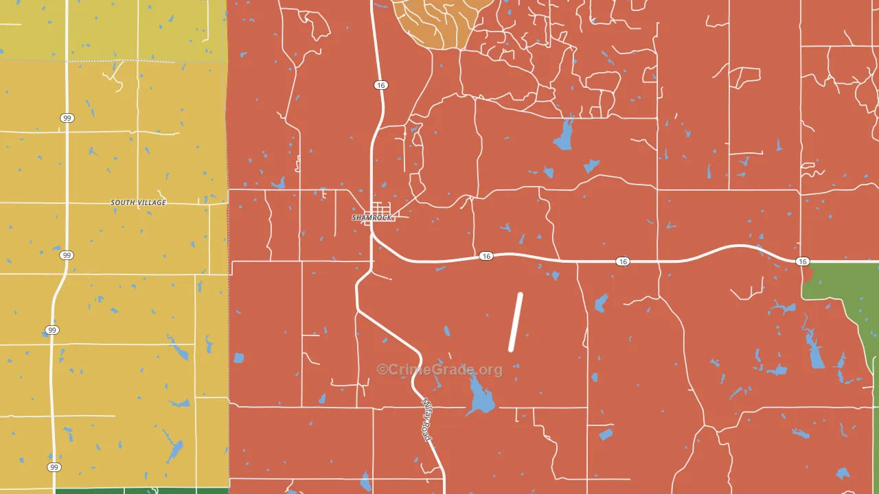 Shamrock, OK Map of Arson Rates