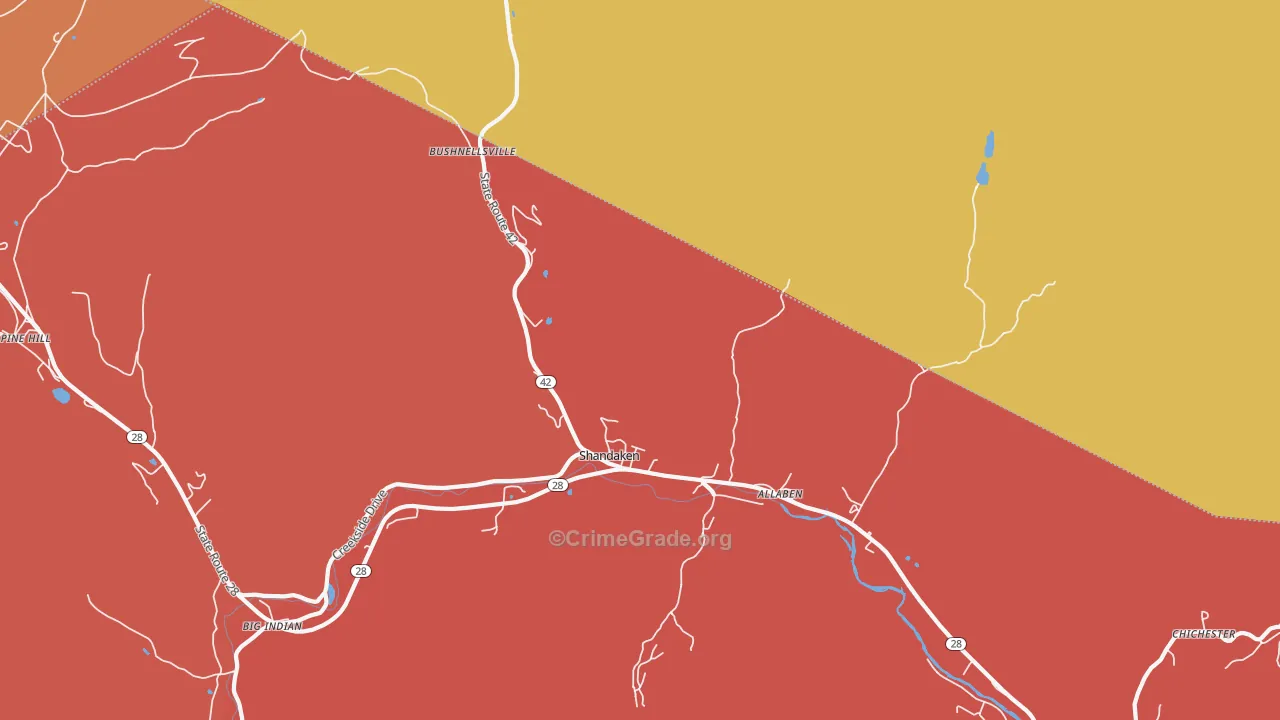 Shandaken, NY Map of Arson Rates