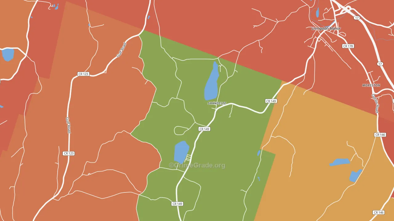 Shandelee, NY Map of Arson Rates