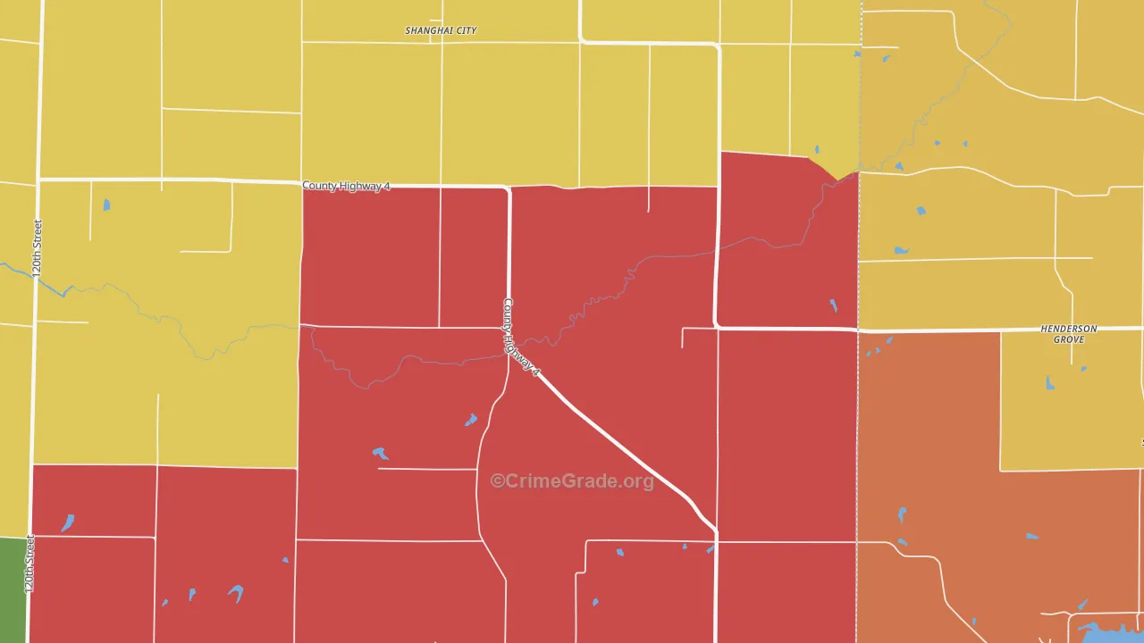 Shanghai City, IL Map of Arson Rates