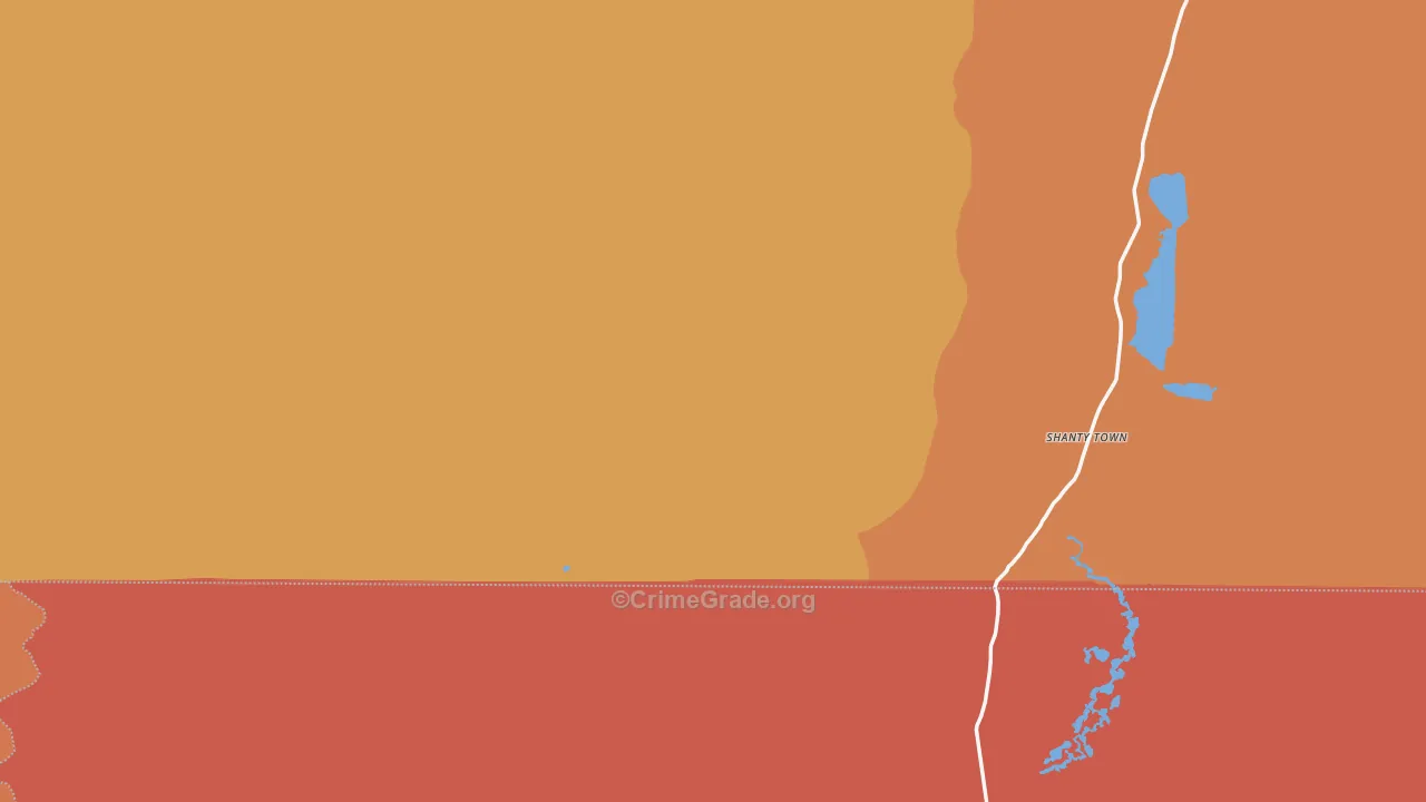 Shanty Town, NV Map of Arson Rates