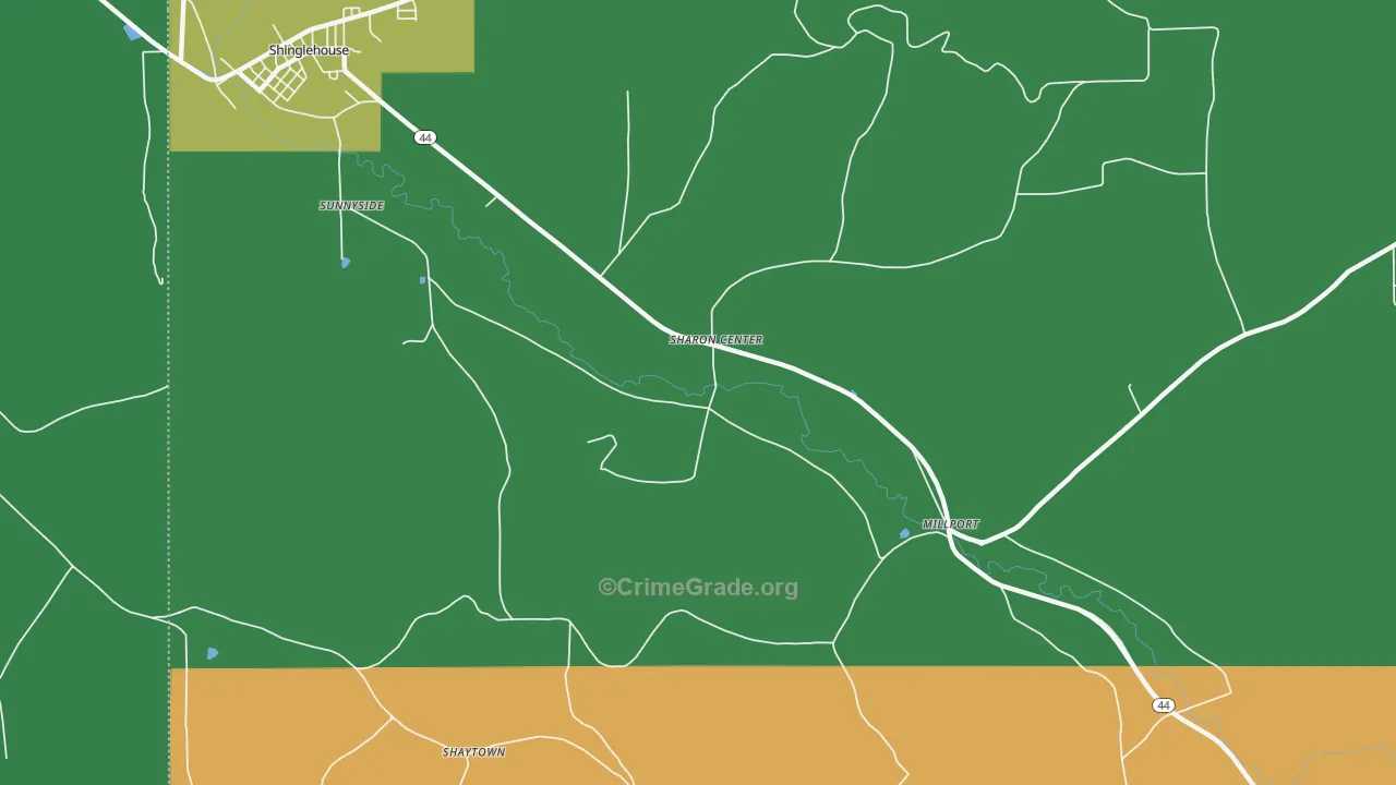 Sharon Center, PA Map of Arson Rates