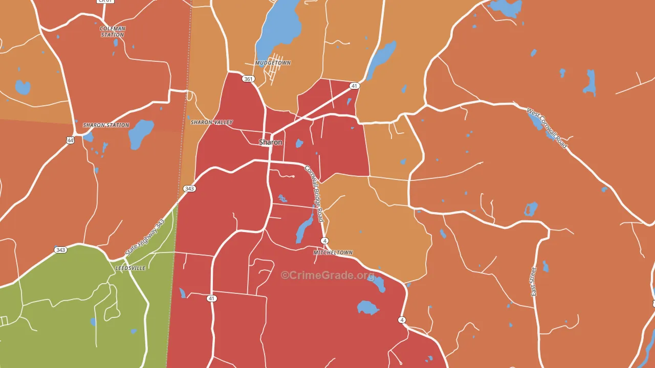 Sharon, CT Map of Arson Rates